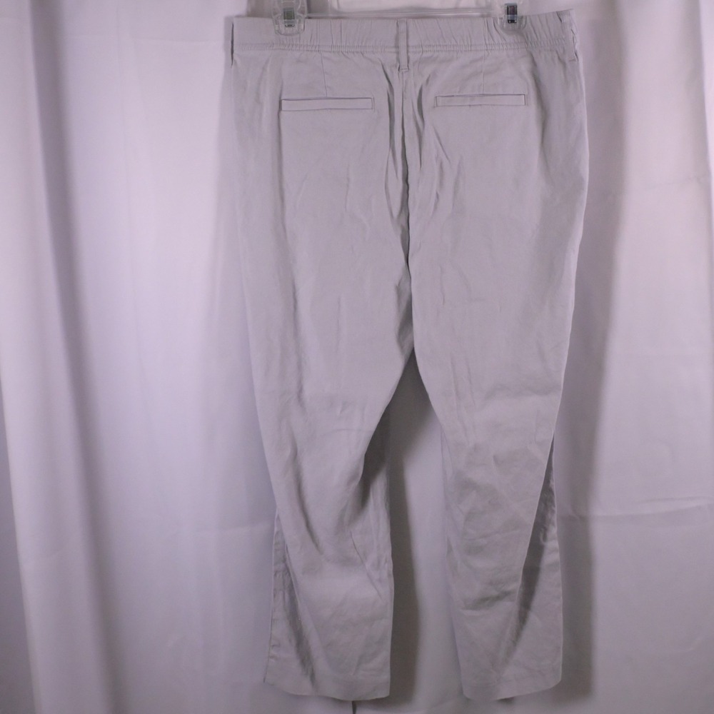 J.Jill Women's Medium Petite Gray Linen Blend Pull On Ankle Pants 32x24 - Picture 2 of 7